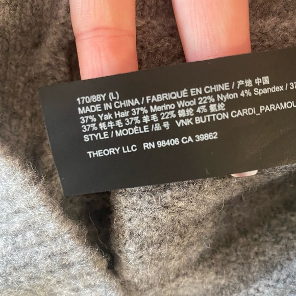 Theory wool Cadigan in size L - Picture 5 of 7